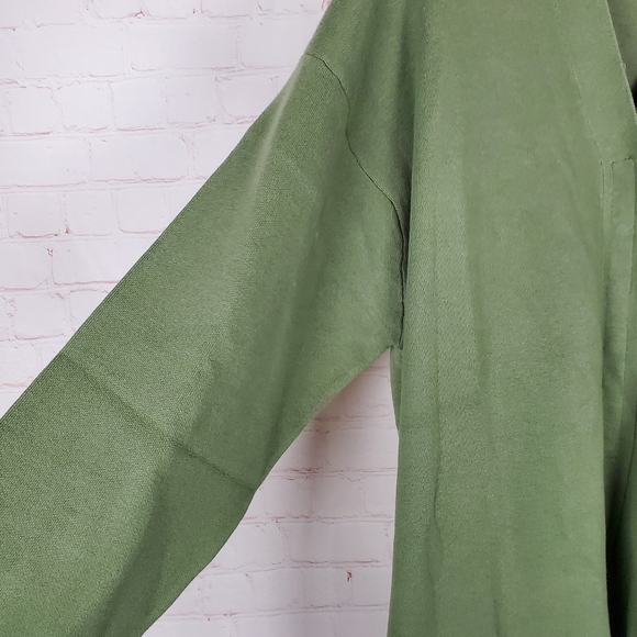 NEW Lunya Cozy Cotton Silk Button Front Cardigan L/XL Humble Green Oversized - Picture 8 of 15